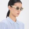 Acetat-Sonnenbrille in Elfenbein-Marmor Acetat-Sonnenbrille in Elfenbein-Marmor