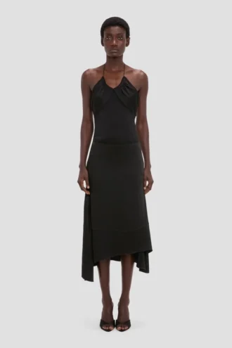 Asymmetrischer Midirock in Schwarz