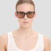 Übergroße Acetat-Sonnenbrille in transparentem Blau Übergroße Acetat-Sonnenbrille in transparentem Blau