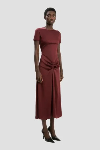 Blaire Midi-Kleid in Zinnoberrot