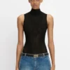Bodysuit mit hohem Ausschnitt in Schwarz Bodysuit mit hohem Ausschnitt in Schwarz