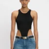 Bodysuit mit hohem Beinausschnitt in Schwarz Bodysuit mit hohem Beinausschnitt in Schwarz