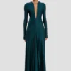 Cut-Out-Kleid in Dunkelblaugrün Cut-Out-Kleid in Dunkelblaugrün