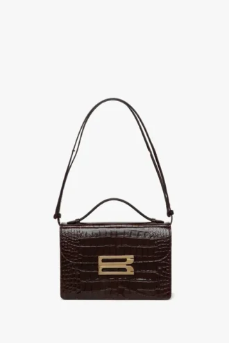 Dorian-Tasche aus geprägtem dunkelbraunem Leder