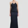 Drapiertes Spitzenkleid in Midnight Drapiertes Spitzenkleid in Midnight