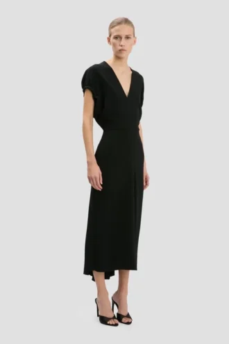 Edith Midi-Kleid in Schwarz