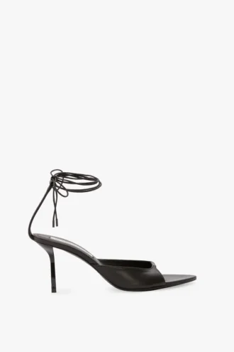 Eliza Stiletto-Sandale 75 aus schwarzem Leder