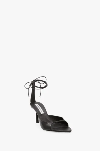 Eliza Stiletto-Sandale 75 aus schwarzem Leder