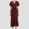Eve Midi-Kleid in Burgunderrot Eve Midi-Kleid in Burgunderrot