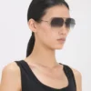 Feine Metall-Pilotenbrille in Gold-Schwarz