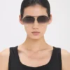 Feine Metall-Pilotenbrille in Gold-Schwarz