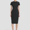 Figurbetontes T-Shirt-Kleid in Schwarz