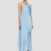 Gesmoktes Neckholder-Kleid in Ionian Blue
