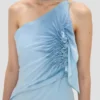 Gesmoktes Neckholder-Kleid in Ionian Blue
