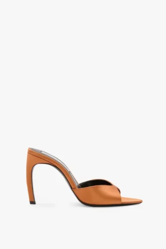 Harlow Mule 100 aus bronzefarbenem Satin