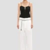 Hose mit geradem Bein und Umschlag in Off-White Hose mit geradem Bein und Umschlag in Off-White