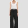 Hose mit transparenten Einsätzen in Schwarz