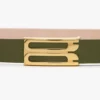 Klassischer Dorian-Gürtel aus glattem Leder in Khaki Klassischer Dorian-Gürtel aus glattem Leder in Khaki