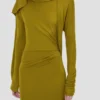 Kleid mit geschlossenem Ausschnitt in Moosgrün