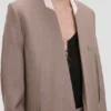 Kragenlose Jacke in Limestone Kragenlose Jacke in Limestone
