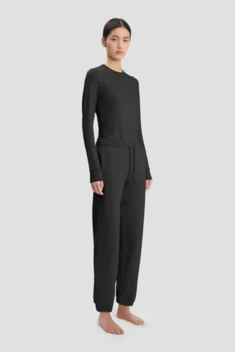 Langarm-T-Shirt in Schwarz