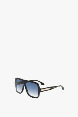 Mehrschichtige Masken-Sonnenbrille in schwarzem Farbverlauf