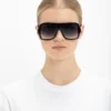 Mehrschichtige Masken-Sonnenbrille in schwarzem Farbverlauf