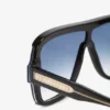 Mehrschichtige Masken-Sonnenbrille in schwarzem Farbverlauf
