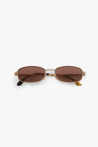 Metall-Sonnenbrille in Gold Honey Havana