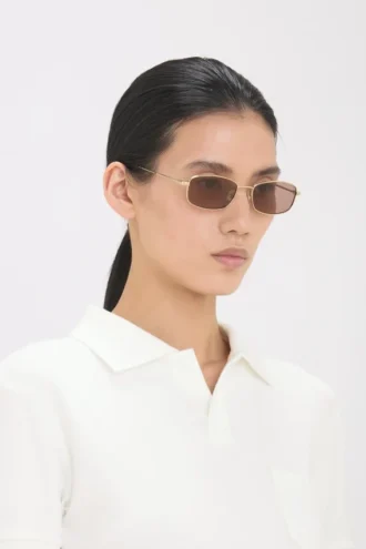 Metall-Sonnenbrille in Gold Honey Havana
