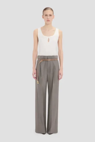 Plissierte Hose in Nickel