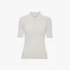 Polo-Shirt mit Rüschen in Weiß