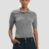 Polo-Top in Grau meliert Polo-Top in Grau meliert