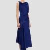 Posy Midi-Kleid in leuchtendem Indigo