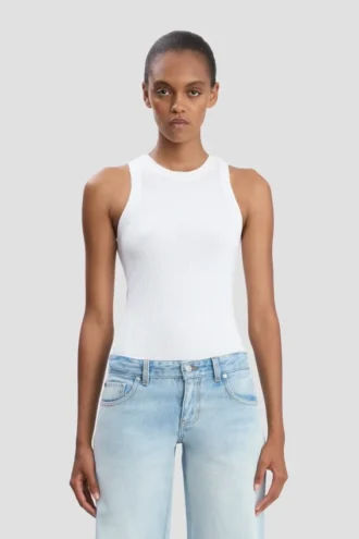 Ripp-Tanktop in Weiß