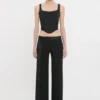 Satin-Hose mit Bund in Schwarz Satin-Hose mit Bund in Schwarz