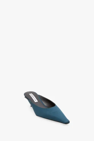 Sloane Mule 45 aus blaugrünem Satin