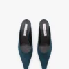 Sloane Mule 45 aus blaugrünem Satin Sloane Mule 45 aus blaugrünem Satin
