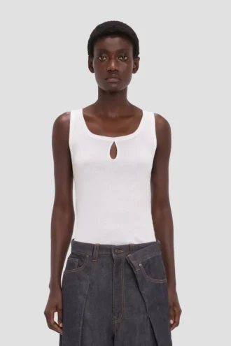 Split Tank Top in Weiß