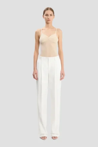 Tailored Straight Leg Trouser in Elfenbein