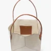 The Victoria Tote Bag Large aus elfenbeinfarbenem Canvas