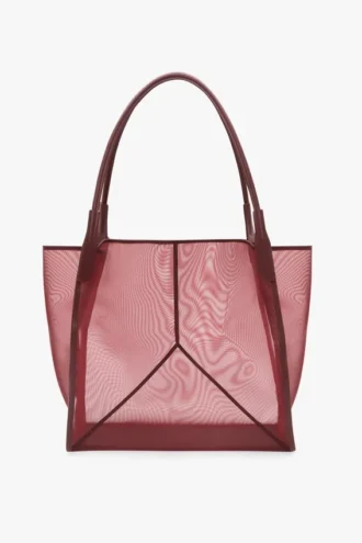 The Victoria Tote Bag Large in Burgundy Mesh The Victoria Tote Bag Large in Burgundy Mesh