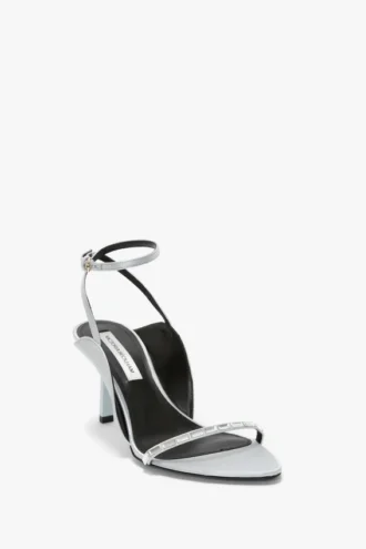 The Victoria verzierte Stiletto-Sandale 75 in Magnesium-Satin