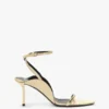 The Victoria verzierte Stiletto-Sandale 75 in sandfarbenem Satin