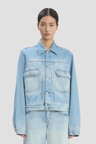 Truckerjacke aus Denim in Heritage-Blau