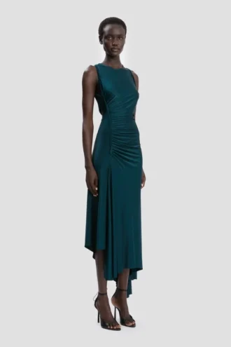 Twist-Kleid in Dunkelblaugrün