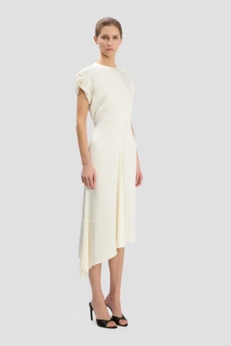 Twist-Schulterkleid in Elfenbein