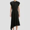 Twist Shoulder Dress in Schwarz Twist Shoulder Dress in Schwarz
