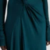Twist-Taillenkleid in Dunkelblaugrün