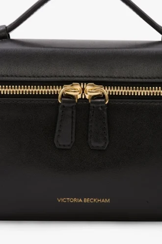 Vanity Crossbody aus schwarzem Leder